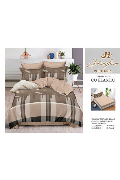 FIONNA.RO Finet Bed Linen With Elastic - Shades Of Brown