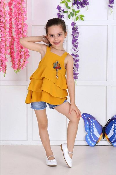 gnygiyim Girl's Seasonal Shorts Blouse Set