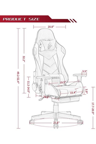 VINNYSEN Gaming Chair Tsunami With Leg Support 27-55-8890