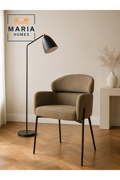 MARIA HOMES Modern Coffee Upholstered Dining Chair – Padded Seat & Back with ...