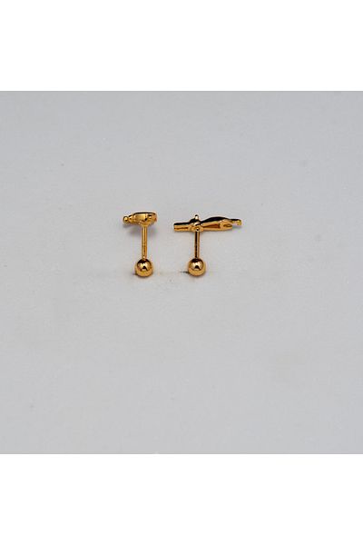 Piercing by Sever Combination Cats Gold/Gold Color Piercing (Tragus Helix Conch Flat)