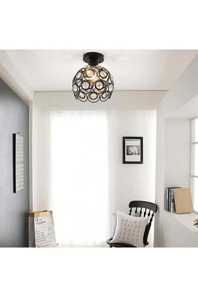 Alista Home Lustra Vera, 1*E 27, Negru, Metal si Cristal