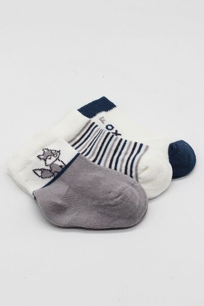 BUDİ HOME Bistyle 3-Piece Combed Cotton Socks Bs10109 Gray