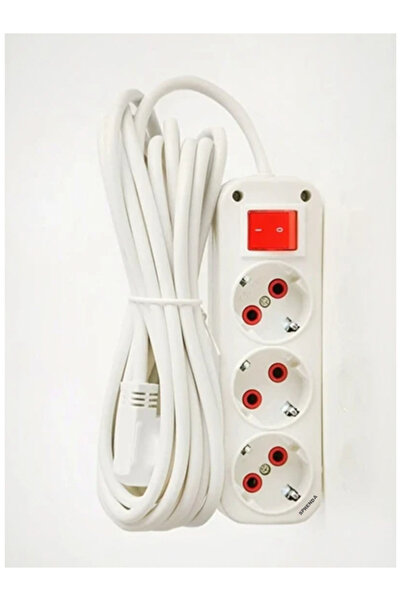 SPRENDA Anahtarlı Yerli Üçlü 3'lü 3 Çıkış Üçlü 2 Metre Grup Düğmeli Elektrik ...