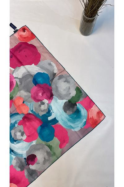 Onur Scarf - Natural Organic Scarf Rose Pattern Pastel Colors Comfortable Use Quality Scarf