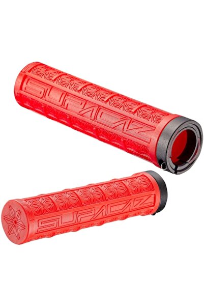 Specialized Supacaz Grizips Lock-On Grips, 32mm Diameter, 135mm Length, Red