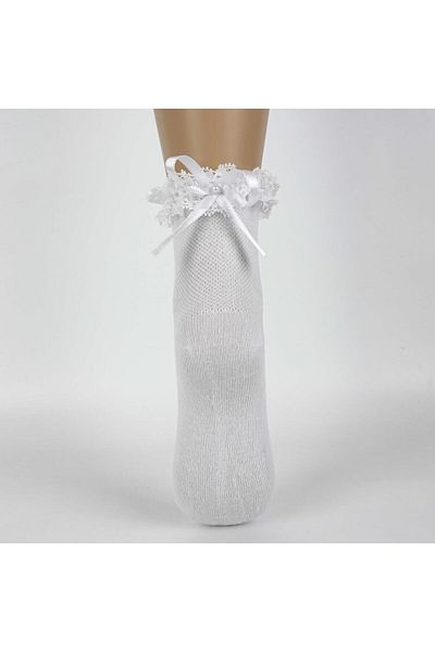 Budi Katamino Ayçıl Ax. Girl's Socket Socks K22230 White