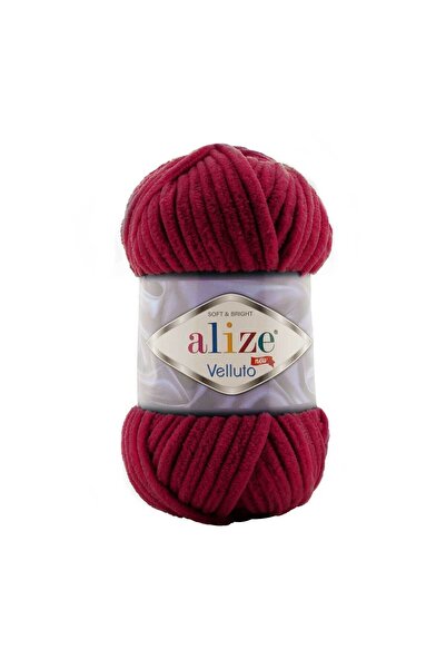 Alize Subebek Velvet Hand Knitting Yarn, 5 Pieces, Velluto, Color: 107 Cherry