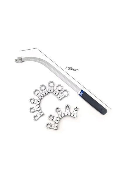 Metal Needs Set of ring wrenches with lever for tensioners, timing belts, 15 pieces