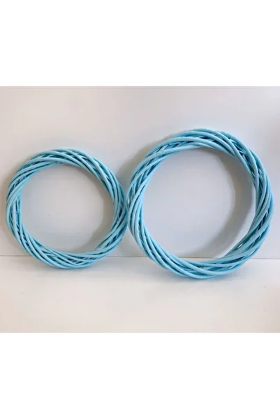 iğne izi Coroană de ușă din bambus, ornament pentru ușă, realizarea ornamentelor pentru uși, ornament pentru uși DIY, albastru, 30 cm