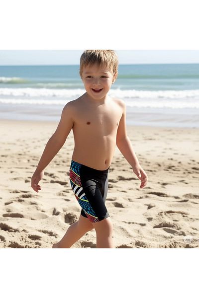 SPEEDO Digi Allover Panel Jam-Mer Boy's Swimmer Swimsuit Black