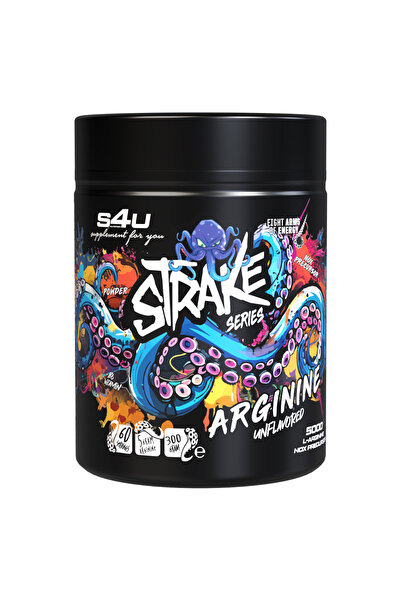 S4U Strike Series Arginine 300g Aromasız Mikronize L-Arginin + B6 Vitamin Saf...