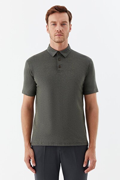 Sabri Özel Düğmeli Polo Yaka Erkek T-Shirt Bordo