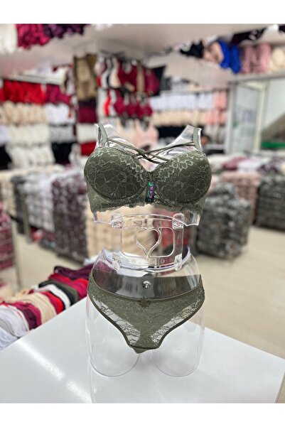 Generic Brand طقم ملابس داخلية EBRU غير مدعمة من السيليكون والدانتيل المتقاطع...