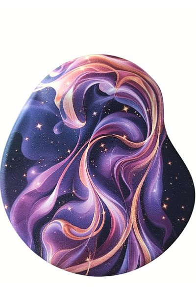 usin Oval Night Patterned Wrist Supported Non-Slip Base Computer Notebook Mouse Pad - Mouse Pad