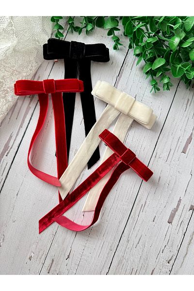ARDEN HOBİ TASARIM Double Bow Velvet Buckle/Automatic Clip Buckle
