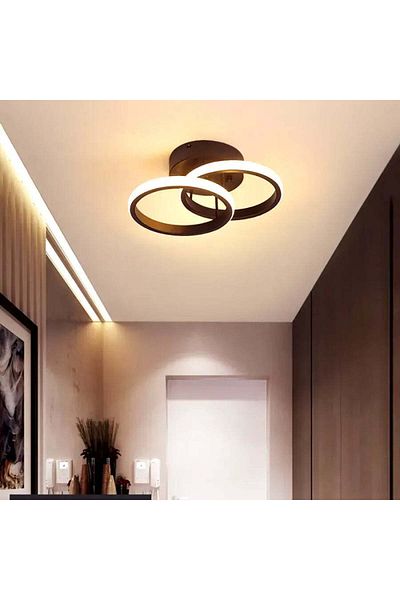 VERTEX Lustra LED CIRCULA 24 W, 2 Cercuri, lumina Rece/Calda/Neutra, Negru