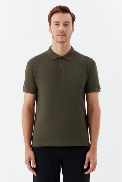 Sabri Özel Çıtçıtlı Polo Yaka Erkek T-Shirt Haki