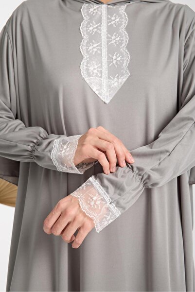 AKPİYYER One Piece Dress with Cap and Lace for Women Prayer