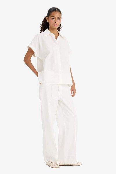 DeFacto New Season Wide Leg Pocket High Waist Gabardine Trousers