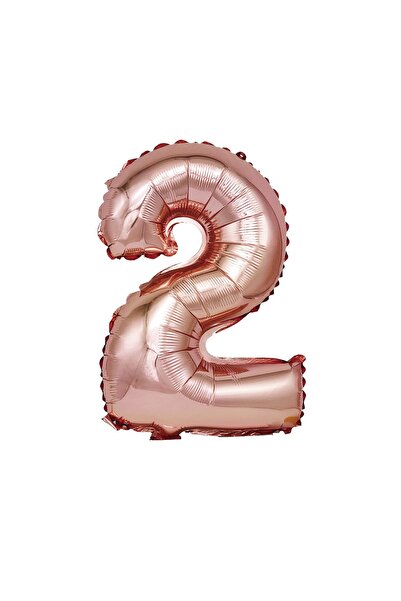 SDX Market Balon folie metalică, Numărul 2, 100 cm, Auriu roz