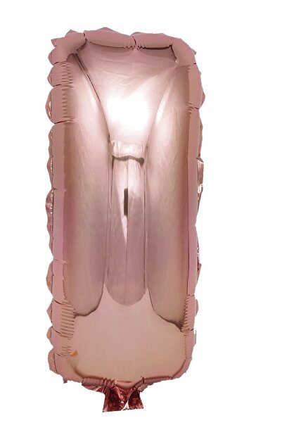 SDX Market Balon folie metalică auriu-roz, litera I, 40 cm, coral, roz
