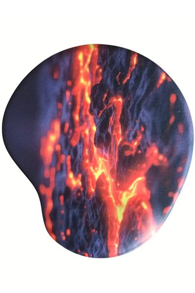 usin Oval Magma Patterned Wrist Supported Non-Slip Base Computer Notebook Mouse Pad - Mouse Pad