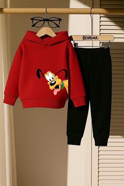 DM DOLCE MORE Детски спортен костюм с 3 копчета и печат на куче отстрани