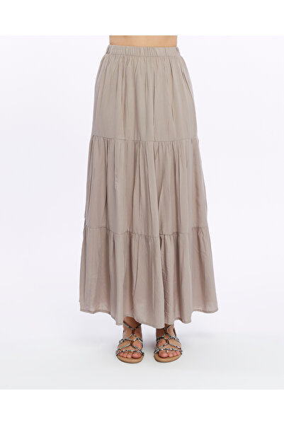 MİNUSA DESİGN Beige Color Long Skirt