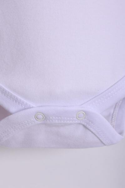 kidello White Plain Long Sleeve Baby Bodysuit