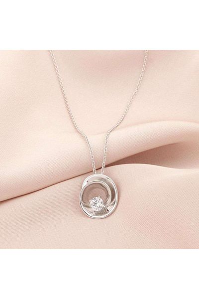 Bijuteria SORELLY Lant Argint Elegant cu Piatra Alba