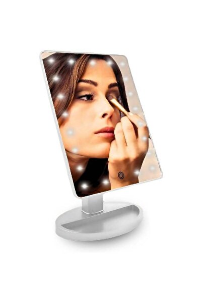 TERRION مرآة زينة LED كبيرة - دوران 360 درجة، سطوع قابل للتعديل، تصميم أنيق ل...