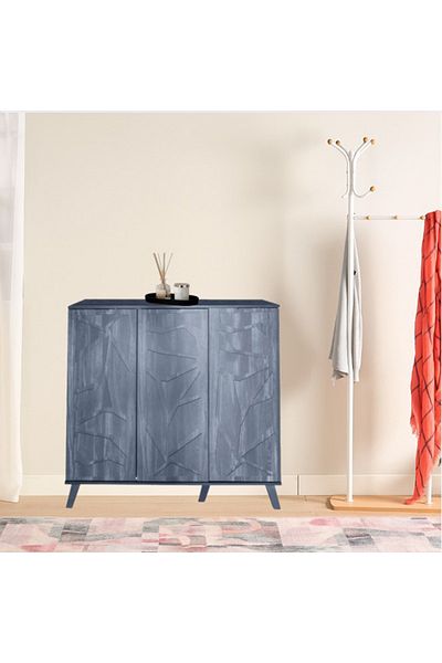 DEC22 Modern shoe rack, distinctive design, size 120 cm