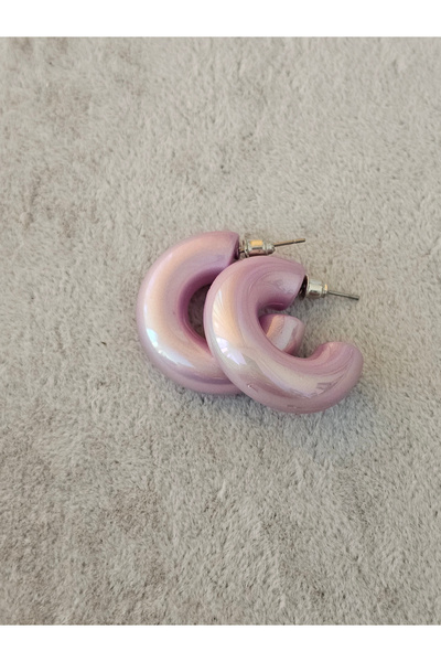 SiestaAccessories Lilac Color Acrylic Hoop Earrings
