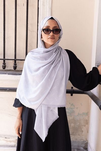 Oxygen Scarfs Self Textured Viscose Silk Double Sided Summer Shawl