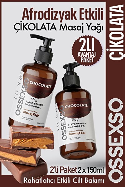OSSEXSO Yenilebilir Çikolata Aromalı Aromaterapi Masaj Yağı – Etkili Özel 2’l...