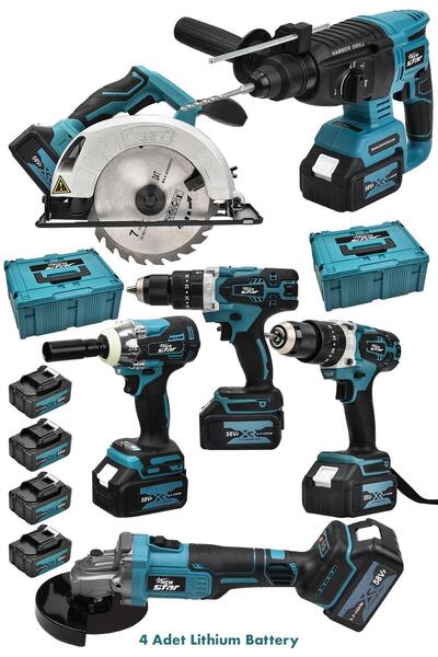 Newstar New Star 5'li set hilti-taşlama-somun s-vidalama-daire kesme mavi