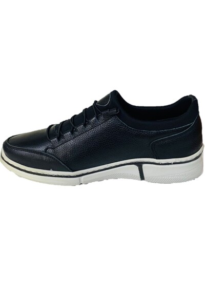 Budaks Мъжки обувки от естествена кожа, черни, с гел в петата, ортопедична подметка, леки, без връзки, 1825