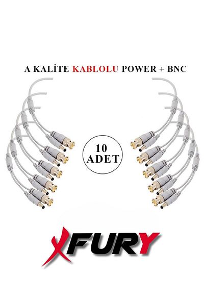 FURY 10 قطع من الكابلات الجاهزة عالية الجودة BNC + DC POWER Jack مع موصل من النوع Y