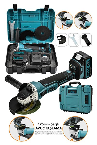 Newstar New Star akülü Şarjlı Taşlama Makinesi 125 mm Mavi