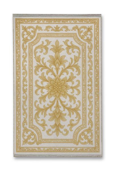Rugs Modern Halı MOSSO Sarı Temalı Kenar Detaylı Çiçek Motifli Desen Dokuma T...
