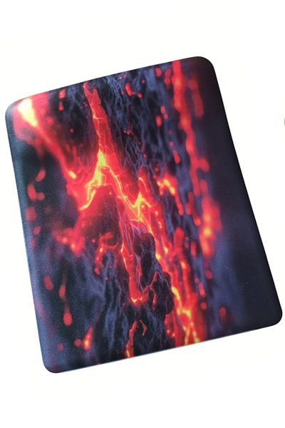 usin Magma Patterned Wrist Supported Non-Slip Base Computer Notebook Flat Mouse Pad - Mauspad with Wristband
