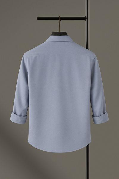 YNGMENCLASS Italian Cut Collar Buttoned Lycra Oxford Fabric Textured Shirt