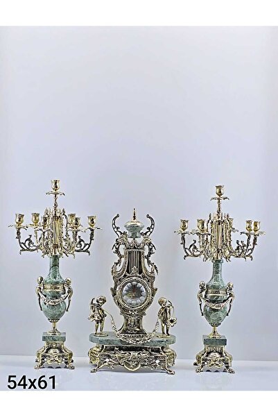 BOXMONİ PİRİNÇ MERMER ŞÖMİNE SAAT BÜYÜK