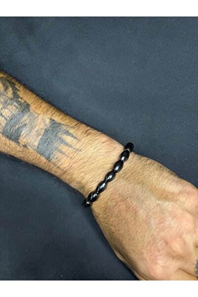 Mos Tespih Hematite Stone Barley Cut Natural Stone Bracelet