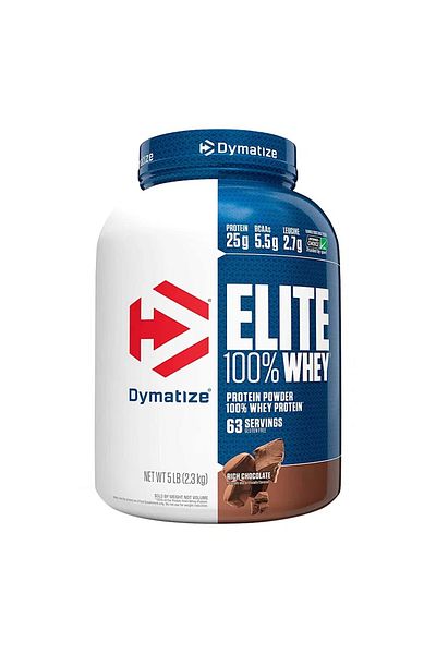 Dymatize Elite 100% Whey, Chocolate, 5 LB, 25 g of Whey Protein Per Serving