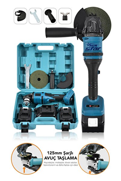 Newstar New Star avuç taşlama akülü şarjlı mavi