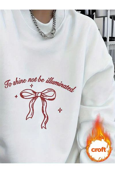 CROFT (3 Threads) to Shine Printed Oversize Crew Neck Sweatshirt