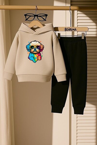 DM DOLCE MORE Цветен комплект детски спортни панталони с принт на куче, 3 нишки