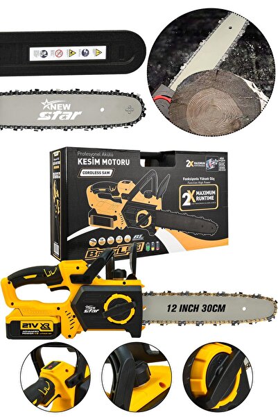 Newstar New Star 12'' Zincirli Dal Budama Testeresi 45 Cm Kama Sarı